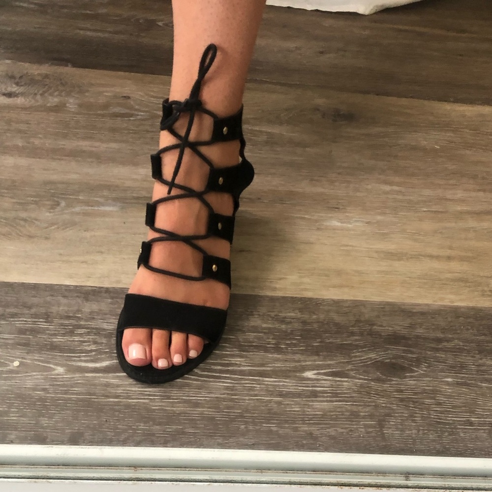 Black heeled sandals